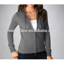 Women 100% Cashmere Coat Sweater With Front Zip